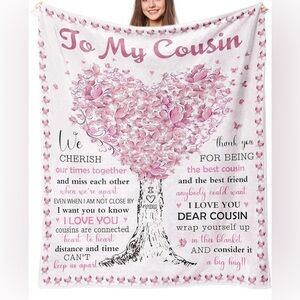New in Package Best Cousin Sherpa Blanket - 60”x50” - beautiful blanket